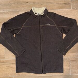 Men’s Columbia Brown zipper front knit jacket XL